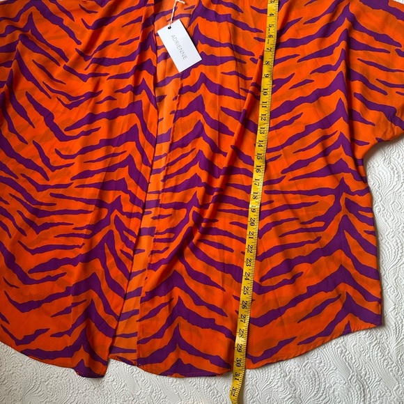 Adrienne Orange and Purple Animal Print Blouse - Picture 2 of 6